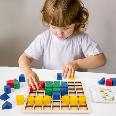 Vroege Onderwijs van creatieve Houten het Onderwijskinderen van Montessori van het Blokraadsel