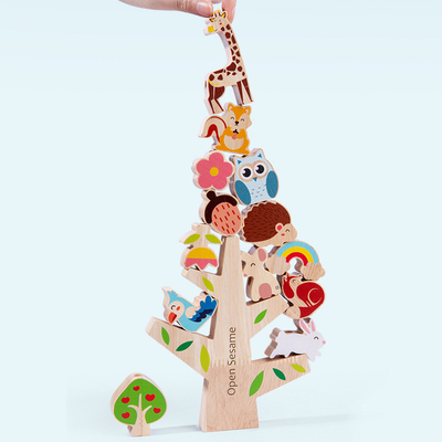 Houten Forest Music Animal Balanced String parelt Bouwstenen Onderwijs