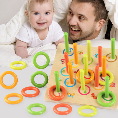 Coördinatie van Ring Game Exercise Hand Eye van het kinderen de Houten Blok