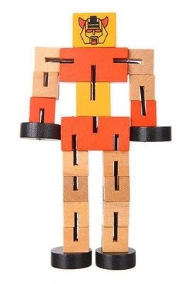 Van de het Blokhand van Toy Puzzle Deformed Wooden Robot van kinderen het Spelmodel