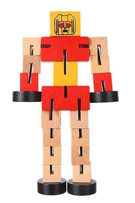 Van de het Blokhand van Toy Puzzle Deformed Wooden Robot van kinderen het Spelmodel