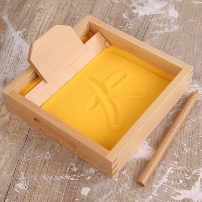 Zand het Schilderen Vakje de Toespraak die van Montessori Onderwijsspeelgoed onderwijzen