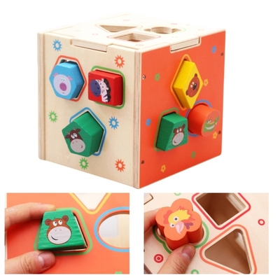 Het houten Geometrische Toy Teaching Aid Baby Brain-Ontwikkelingsprobleem Oplossen
