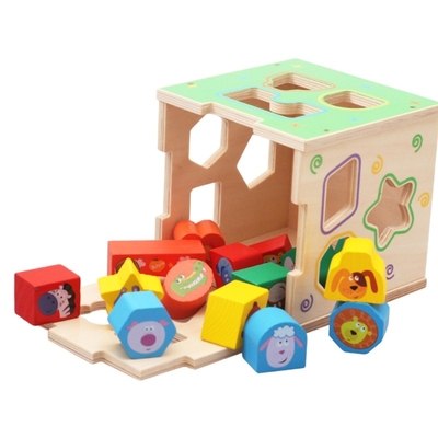 Het houten Geometrische Toy Teaching Aid Baby Brain-Ontwikkelingsprobleem Oplossen