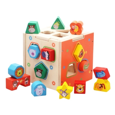 Het houten Geometrische Toy Teaching Aid Baby Brain-Ontwikkelingsprobleem Oplossen