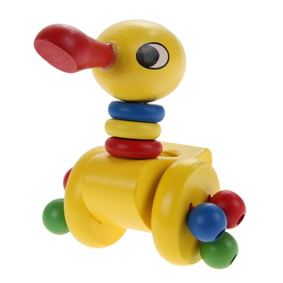 De Dierentram Houten Duwend Toy Random Color van het jonge geitjes Houten Beeldverhaal