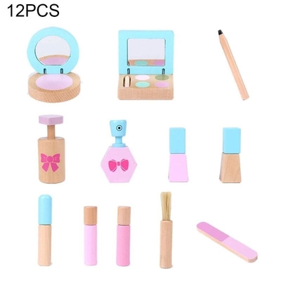12pcs/Set de houten Simulatie beweert Spelmake-up Kit Toy For Girls