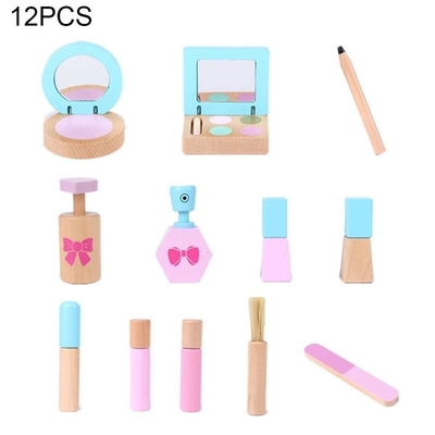 12pcs/Set de houten Simulatie beweert Spelmake-up Kit Toy For Girls