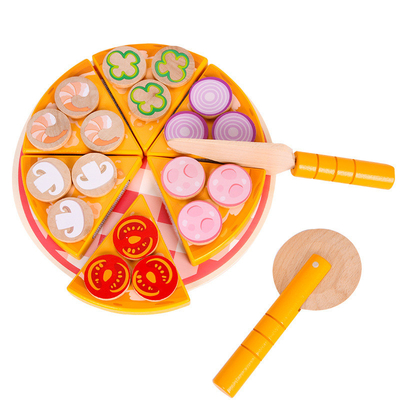 Houten Pizza Toy Fruit Vegetable With Tableware van de voedsel de Kokende Simulatie
