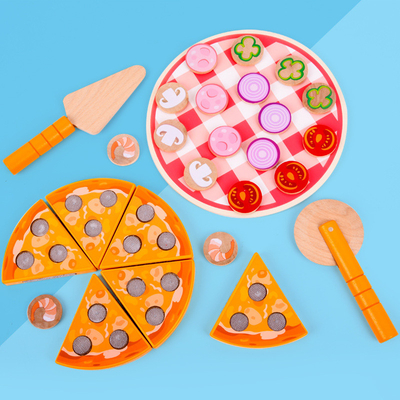 Houten Pizza Toy Fruit Vegetable With Tableware van de voedsel de Kokende Simulatie