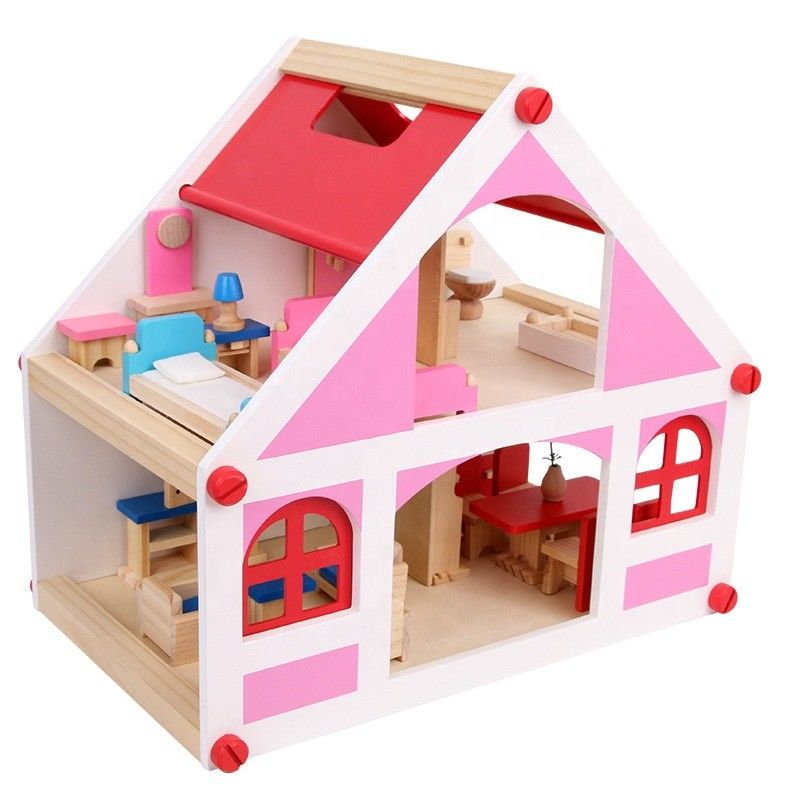 37.5cm Casa de Uitstekende Houten Miniatuur van  DIY van het Poppenhuismeubilair