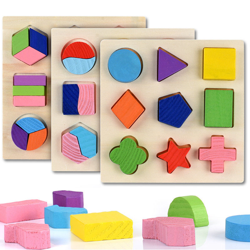 Sorterend de Houten Montessori-Geometrische Houten Blokken van het Babyspeelgoed 15cm Kleuterschool