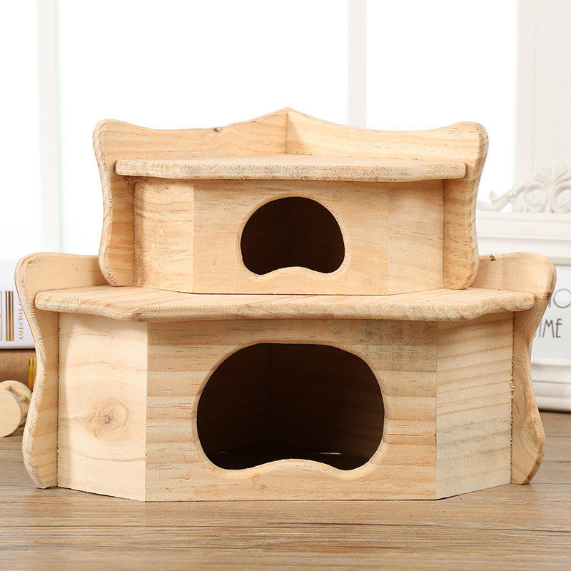 OEM beige Kleuren Houten Plattelandshuisje voor Hamster