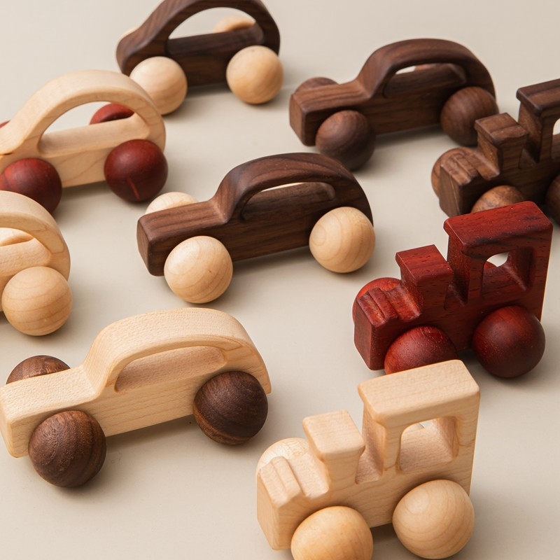 9/Style van de de Auto de Zwarte Okkernoot van Toy Maple Car Mahogany Classic van babyBouwstenen Gift Toy Beech Wood Car Educational Montess