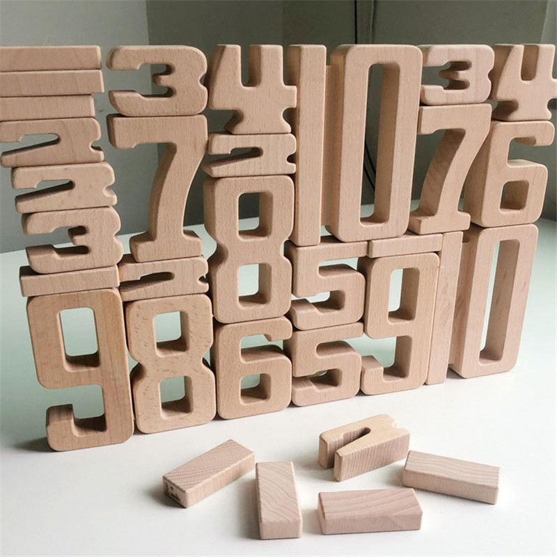 Van het de Wiskunde Digitale Speelgoed van aantalBouwstenen het Houten van het de Babysaldo van het Blokjenga Toy Montessori Educational Natural Wood Speelgoed FO