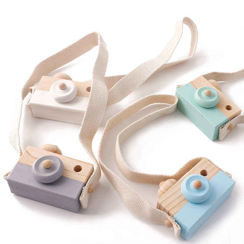 Maak tot 1Pc Houten Babyspeelgoed Speelgoed van Montessori van Camera het Houten Tegenhangers voor Huidige de Verzorgingsgift van Jonge geitjes Houten Diy vormen
