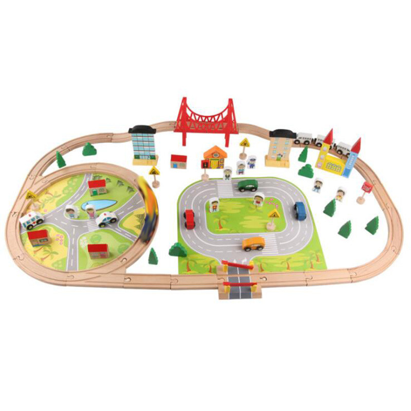 Spoor van het Spoortoy competible for all brands van de jonge geitjes het Houten Spoorweg Onderwijs